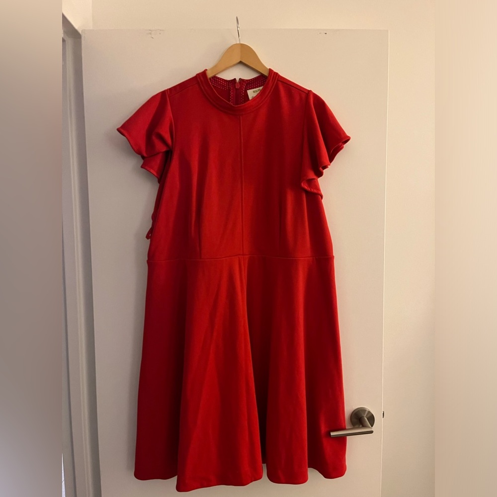 Anthropologie Red Midi Dress